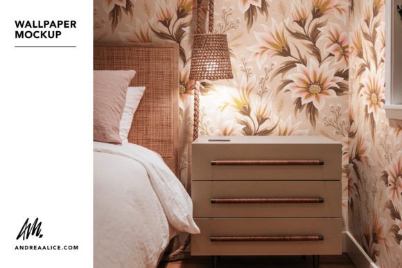 Download Wallpaper Mockup - Rustic Bedside - Paper Collection