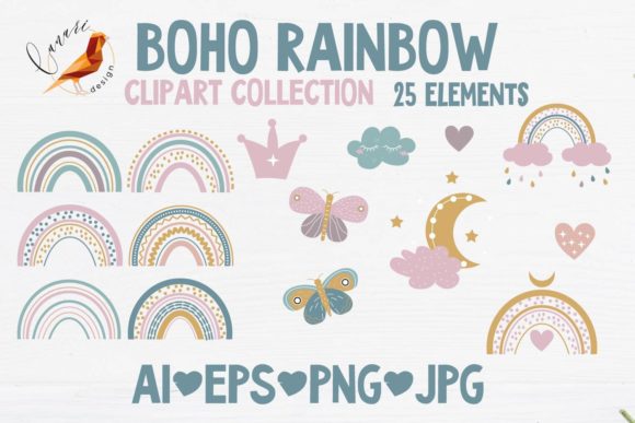 Download Boho Rainbow Baby Clipart Collection - Collection Collection