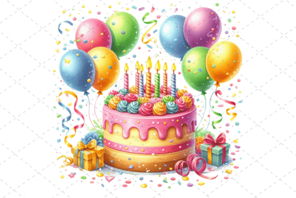 Download Watercolor Birthday Cake Clipart - Birthday Collection