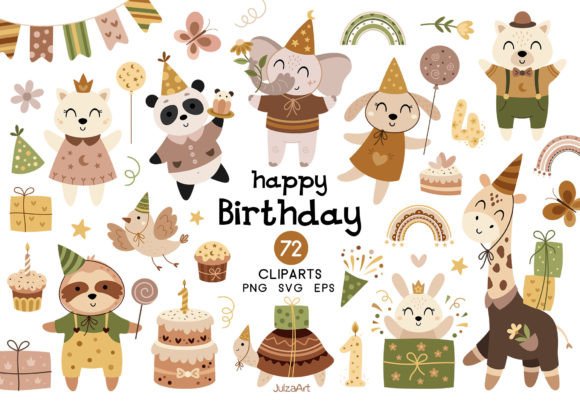 Download Boho Happy Birthday Clipart - Birthday Collection