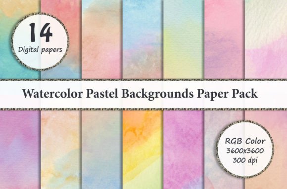 Download Watercolor Pastel Backgrounds Paper Pack - Paper Collection