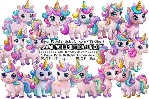 Download Kawaii Pastel Birthday Unicorn PNG - Birthday Collection