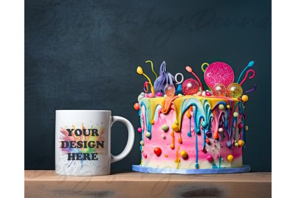 Download Quirky Birthday Cake Mug Mockup Unusual - Birthday Collection