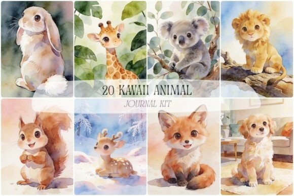 Download Kawaii Animal Journal Kit, Wallpaper - Paper Collection