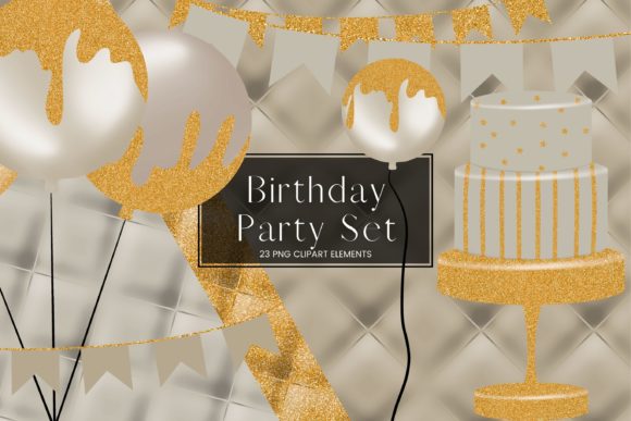 Download Beige Birthday Party Clip Art Set - Birthday Collection