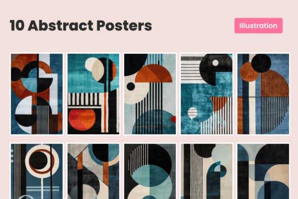 Download 10 Abstract Illustrations | Geometry Art - Abstract illustrations Collection