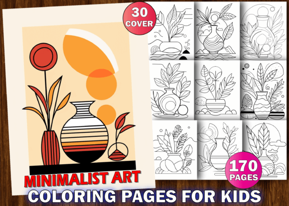 Download 170 Minimalist Art Coloring Book for Kid - Minimal Collection