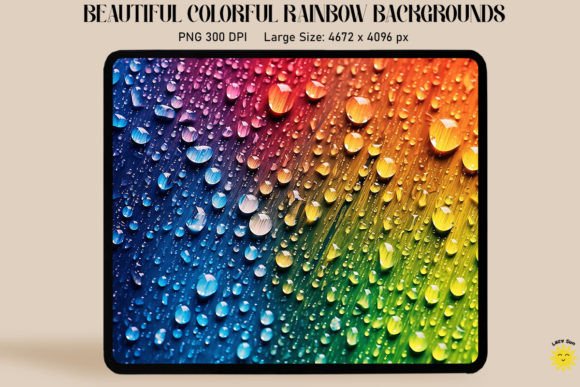 Download Colorful Rainbow and Drops Backgrounds - Premium Bundle