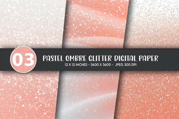 Download Pastel Ombre Glitter Digital Paper - Paper Collection