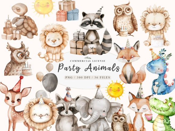 Download Birthday Baby Animal Clipart, Party Png - Birthday Collection