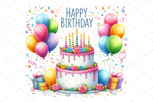 Download Watercolor Birthday Cake Clipart - Birthday Collection