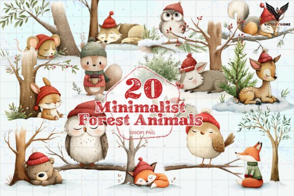 Download Minimalist Forest Animals PNG - Minimal Collection